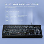 Large Print LED Backlit USB Wired Keyboard