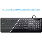 Large Print LED Backlit USB Wired Keyboard
